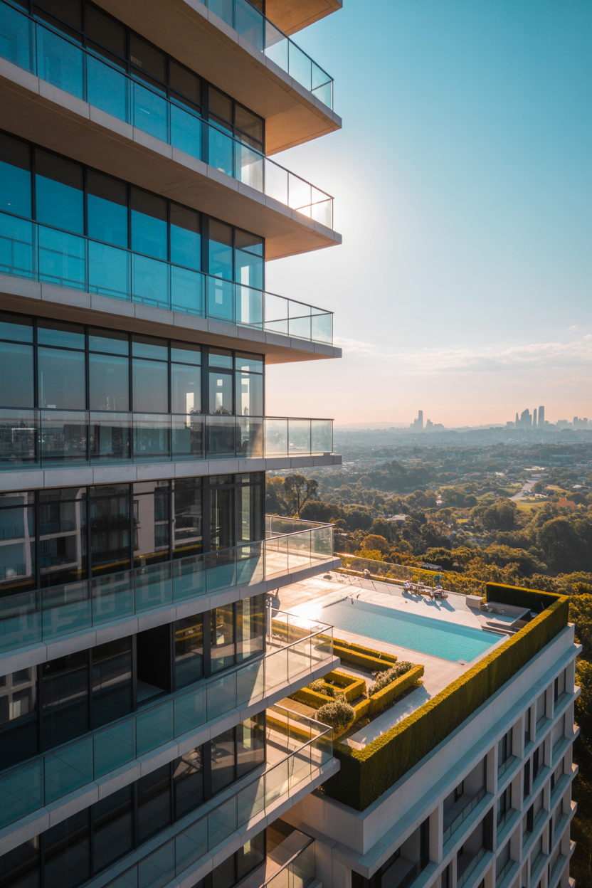 Vista di un quartiere residenziale valorizzato da DOMOVA Management.